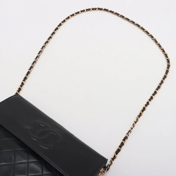 Authentic CHANEL black lambskin fringe vintage crossbody - Picture 9 of 11